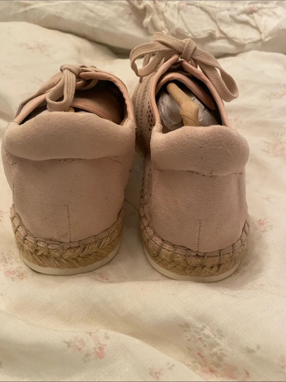 Marc Fisher Blush Pink Perforated Espadrille Sneakers